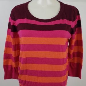 JCPenney Sweater size XL Orange Stripe Cashmere